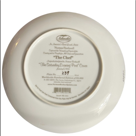 Norman Rockwell collectible plate”The Chef” - Picture 2 of 4